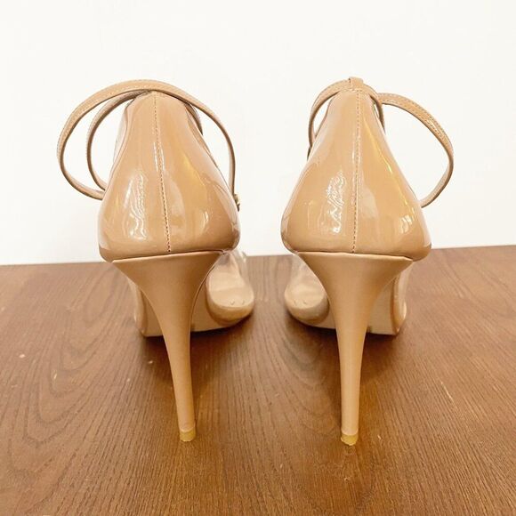 RAYE Nude Pointed Wrap Lace up 5 " Heel Stilettos 10 Quite Luxury Neutrals - Picture 5 of 12